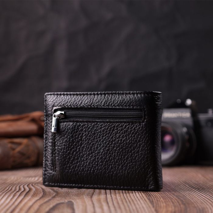 Качественный зажим из натуральной кожи ST Leather 22472 Черный