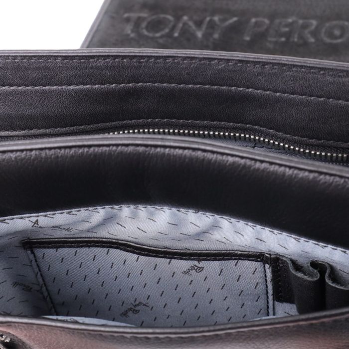 Мужская сумка через плечо из мягкой натуральной кожи Tony Perotti 20845_1 (9207-24 nero) Черный