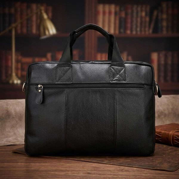 Портфель мужской кожаный с замком Vintage 14801 Черная