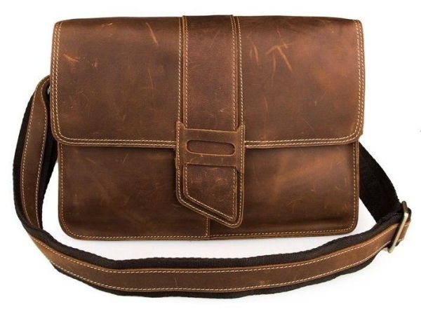 Сумка чоловіча Vintage 14231 в вінтажному стилі Коричнева