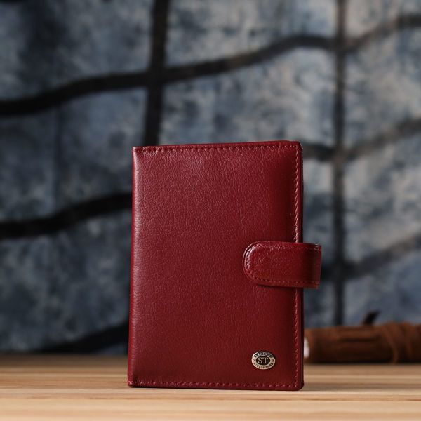 Стильная обложка на документы для женщин из натуральной кожи ST Leather 23117 Бордовый