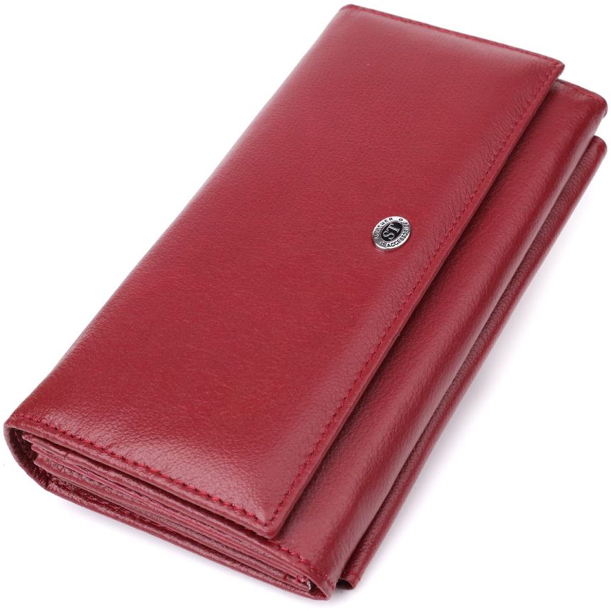Женский кошелек с карманом для телефона из натуральной кожи ST Leather 23069 Бордовый