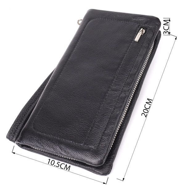 Женский кожаный кошелек-клатч с отделением под телефон ST Leather 23101 Черный