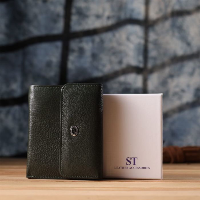 Женский кошелек среднего размера из натуральной кожи ST Leather 23074 Зеленый