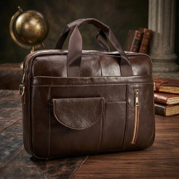 Сумка мужская под ноутбук Vintage 14882 Коричневая