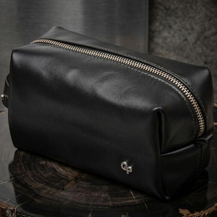 Кожаная мужская косметичка GRANDE PELLE 11415 Черный