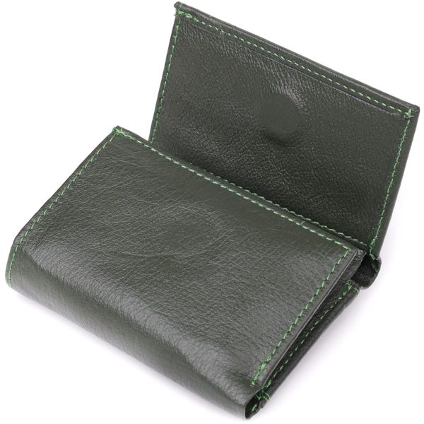 Женский миниатюрный кошелек из натуральной кожи ST Leather 23083 Зеленый
