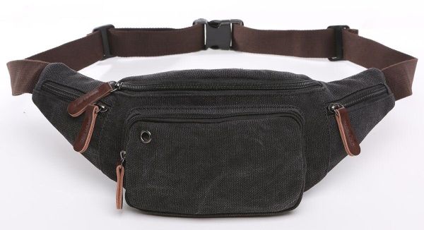Сумка поясная текстильная Vintage 20085 Черная