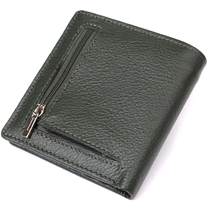 Женский кошелек на магните из натуральной кожи ST Leather 23093 Зеленый