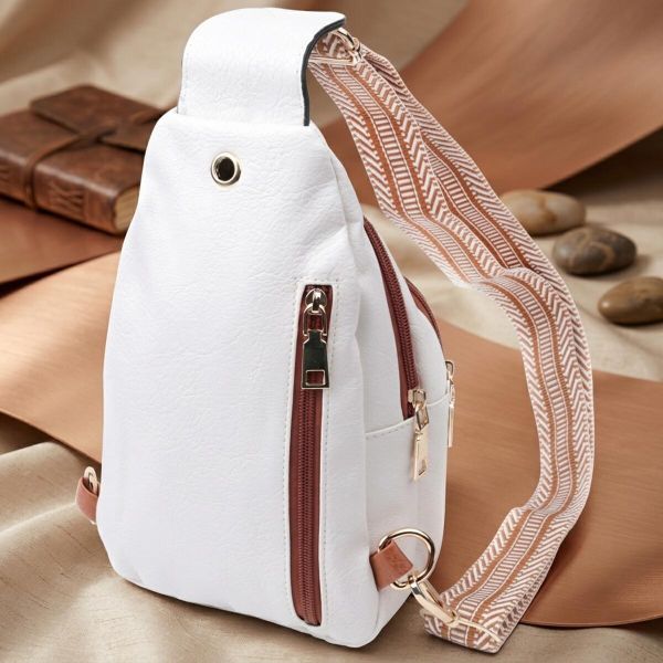Женская сумка через плечо с отверстием для наушников из экокожи Vintage 22785 Белый
