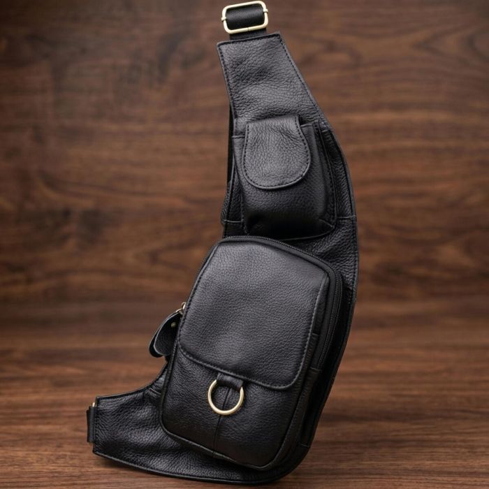 Сумка через плечо из натуральной кожи Vintage 22958 Черный