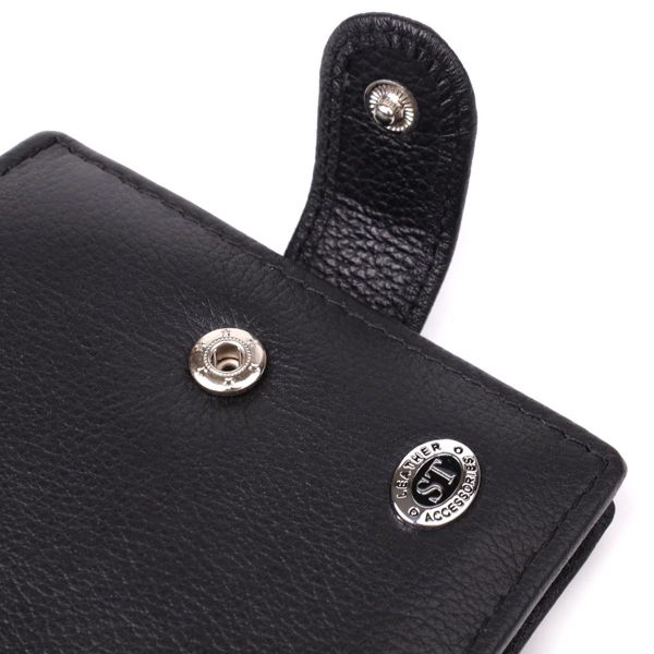 Классический мужской бумажник горизонтального формата из натуральной кожи ST Leather 23094 Черный