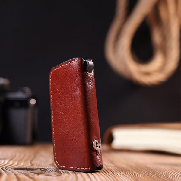 Удобная кожаная ключница Grande Pelle 11392 Коричневый