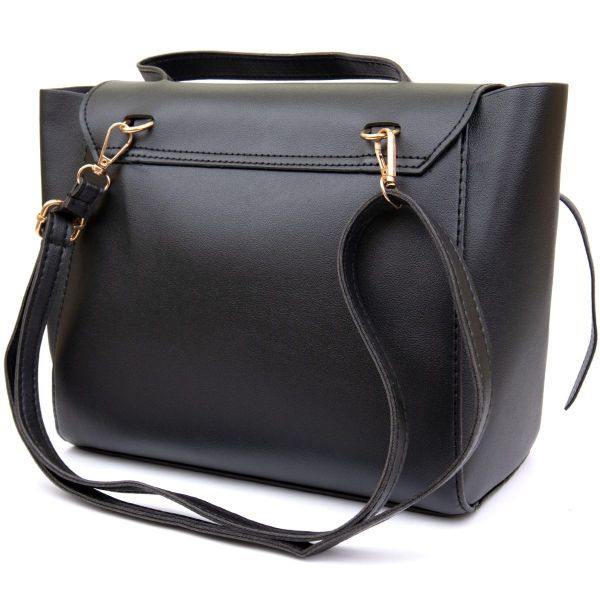 Сумка с клапаном из кожзаменителя Vintage sale_14949 Черная