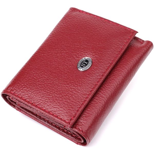 Миниатюрный женский кошелек из натуральной кожи ST Leather 23082 Бордовый