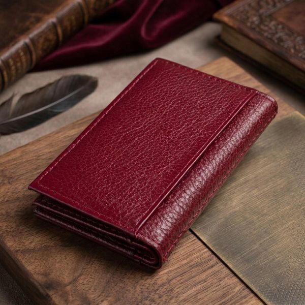Визитница-книжка ST Leather 19218 Бордовая