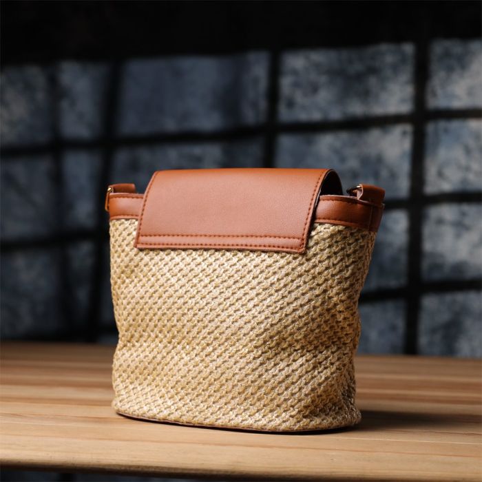 Летняя женская сумка из качественного текстиля Vintage sale_15138 Коричневый