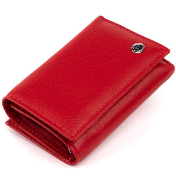 Женское кожаное портмоне для карт купюр и монет ST Leather 19335 Красное