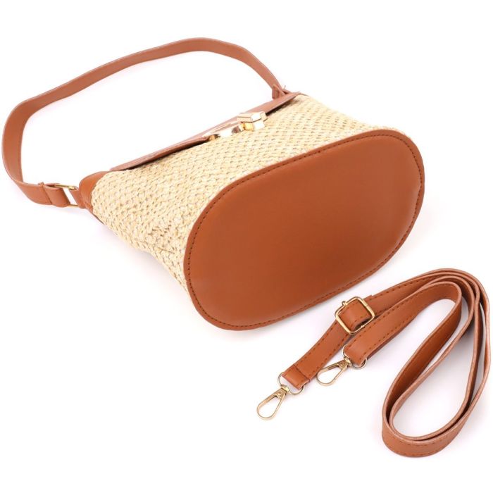 Летняя женская сумка из качественного текстиля Vintage sale_15138 Коричневый