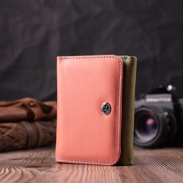 Кошелек для стильных девушек из натуральной кожи ST Leather 22494 Разноцветный