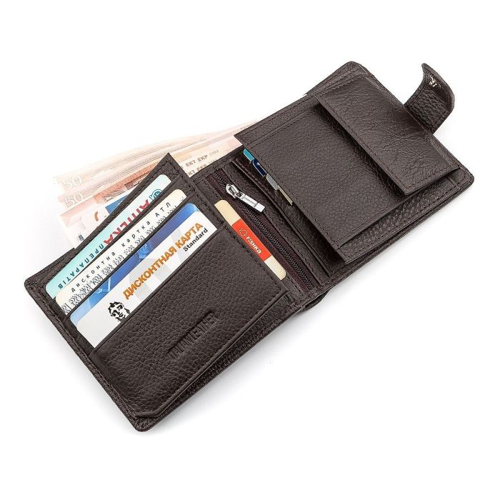Мужской кошелек ST Leather 18347 (ST153) функциональный Коричневый