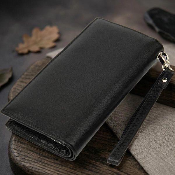 Практичный кожаный кошелек-клатч ST Leather 19371 Черный