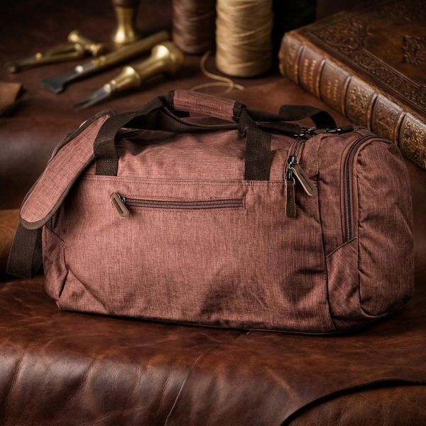 Дорожная сумка текстильная Vintage 20138 Коричневая
