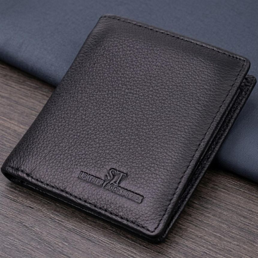 Женский кошелек в классическом черном цвете из натуральной кожи ST Leather 19466 Черный