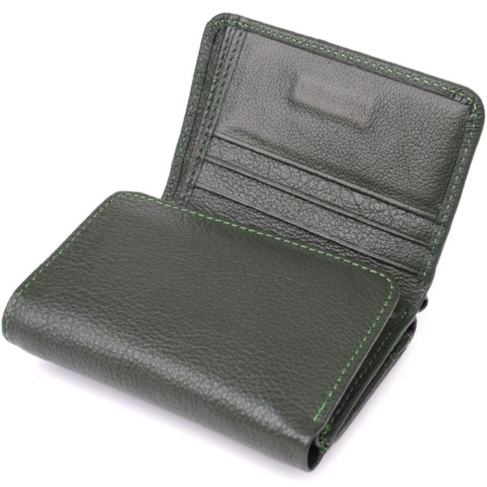 Женский кошелек компактного размера из натуральной кожи ST Leather 23072 Зеленый