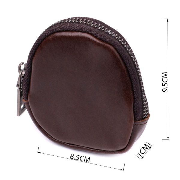 Небольшой кошелек для монет из натуральной кожи Vintage sale_15101 Коричневый