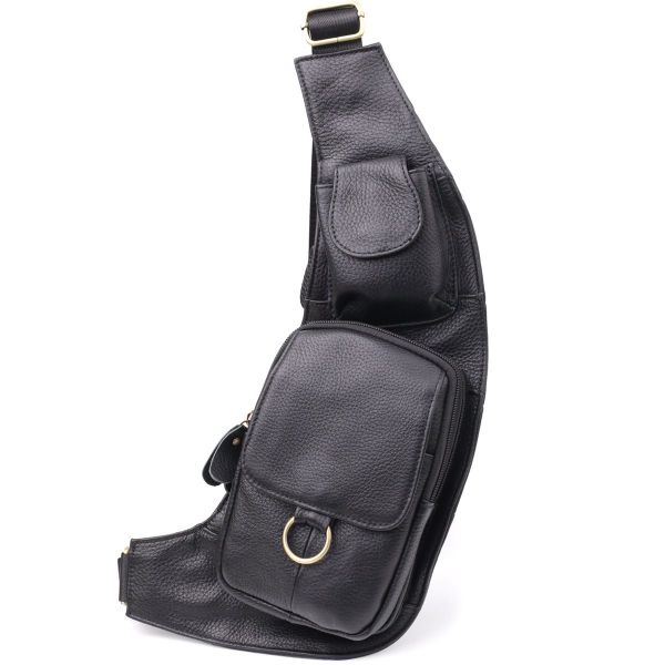 Сумка через плечо из натуральной кожи Vintage 22958 Черный