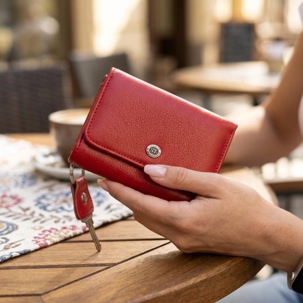 Горизонтальный кошелек для женщин из натуральной кожи ST Leather 19478 Красный