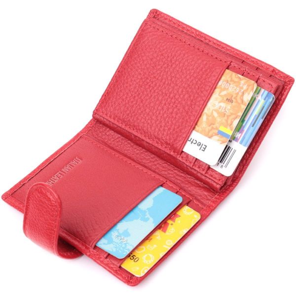 Вместительная визитница из натуральной кожи ST Leather 22470 Красный