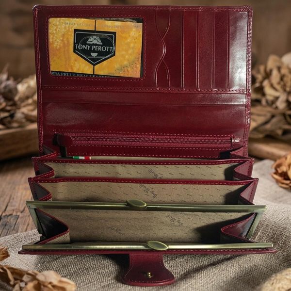 Жіночий гаманець Tony Perotti Натуральна шкіра Accademia 1526 rosso (90682) Червоний