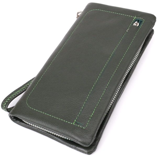 Стильный кошелек-клатч для женщин с отделением под телефон ST Leather 23103 Зеленый