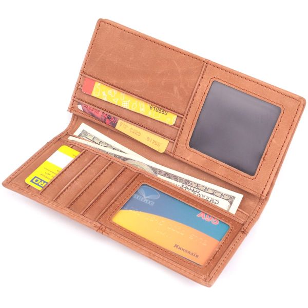 Кошелек унисекс в винтажной натуральной коже 22853 Vintage Рыжий