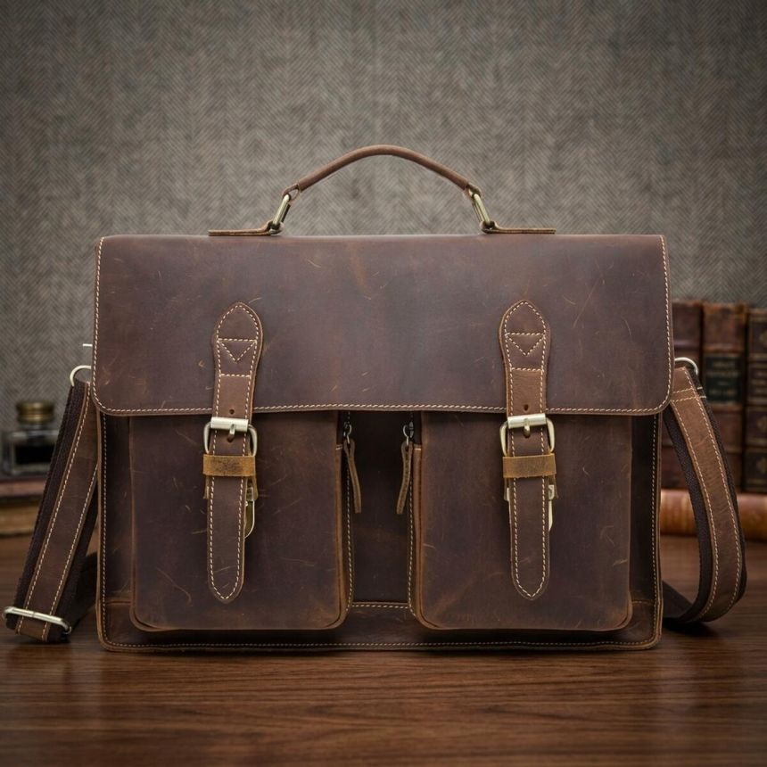 Портфель мужской из кожи Vintage 14774 Коричневый