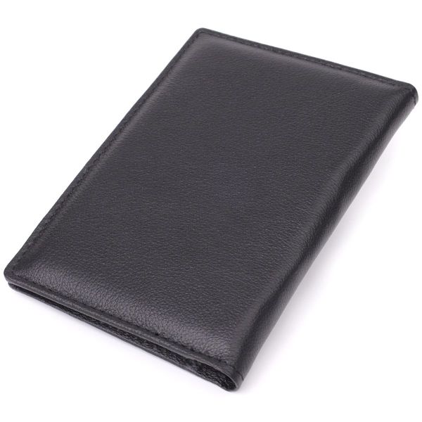 Стильная обложка на паспорт универсального формата из натуральной кожи ST Leather 23078 Черный