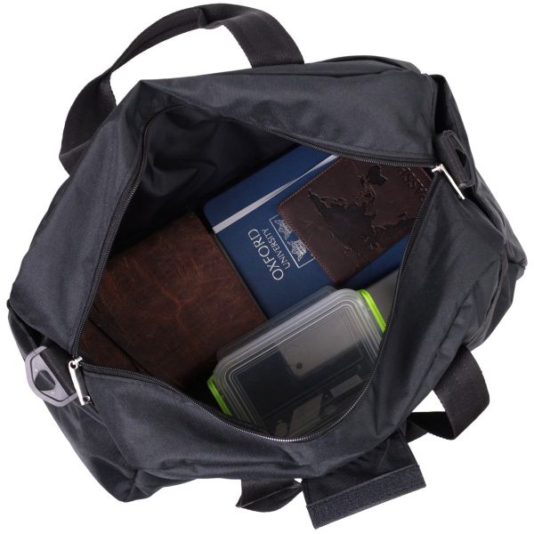 Текстильная дорожная сумка для поездок спорта и туризма FABRA 22581 Черная