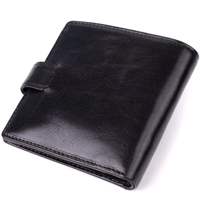 Стильный кошелек унисекс из глянцевой натуральной кожи Tony Perotti 20885_1 (1256 nero) Черный