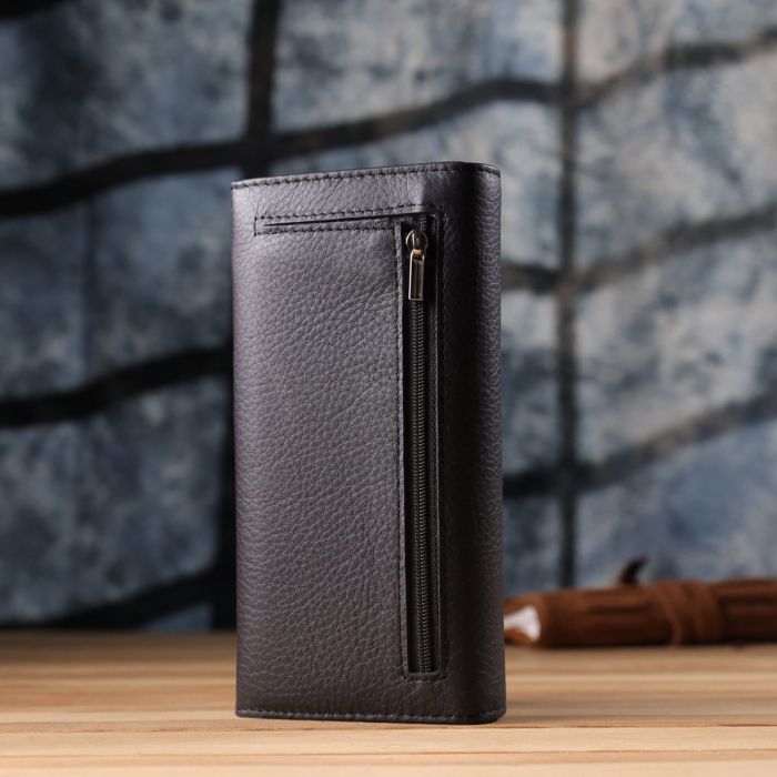 Вместительный кошелек для женщин из натуральной кожи ST Leather 23097 Черный
