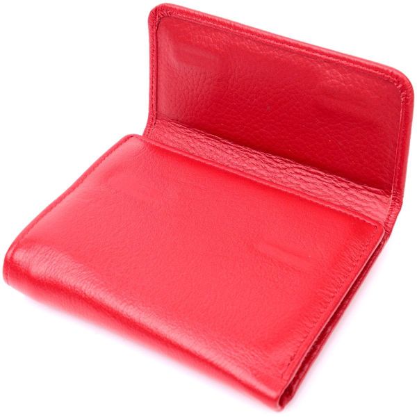 Яркий женский кошелек с монетницей из натуральной кожи ST Leather 19482 Красный