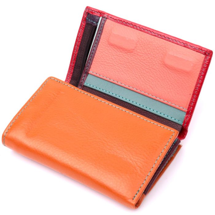 Стильный женский кошелек из качественной натуральной кожи ST Leather 19460 Разноцветный