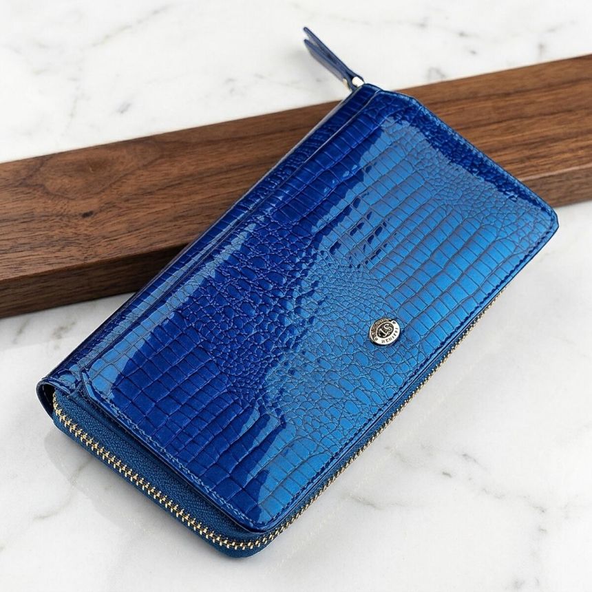 Кошелек женский ST Leather 18435 (S7001A) лакированный Синий