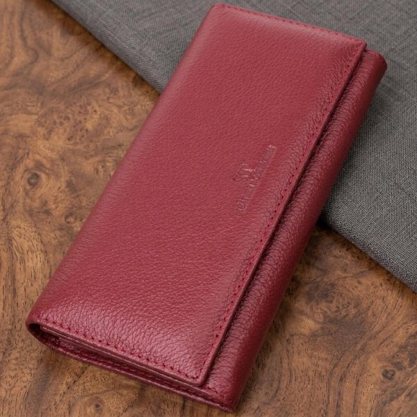Женский оригинальный кошелек из натуральной кожи ST Leather 22522 Бордовый