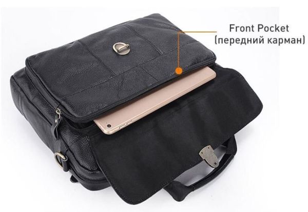 Портфель мужской кожаный с замком Vintage 14801 Черная