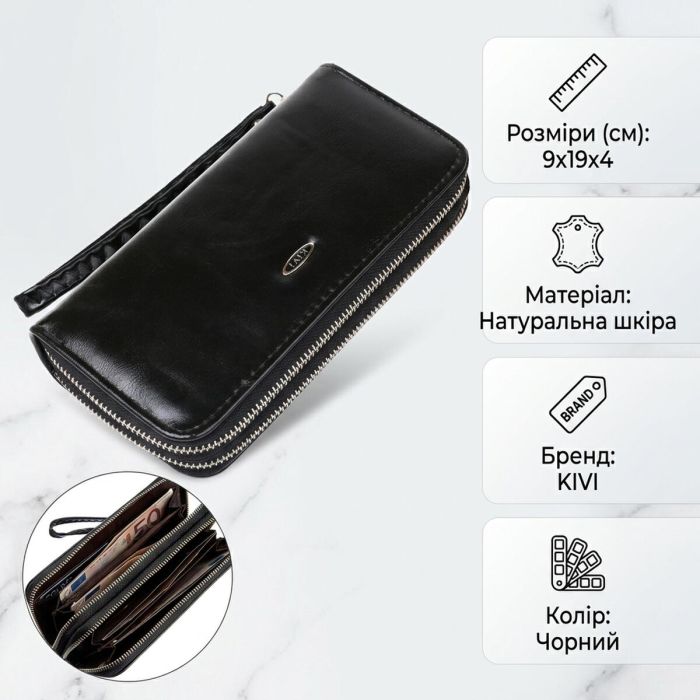 Гаманець жіночий з екокожі KIVI 19052 Чорний