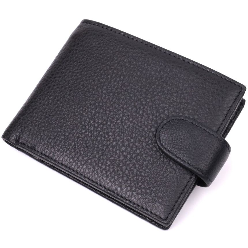 Горизонтальный кошелек для мужчин из натуральной кожи Vintage sale_15037 Черный