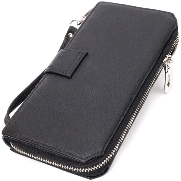 Кошелек клатч унисекс из натуральной кожи для карт и купюр ST Leather 19432 Черный