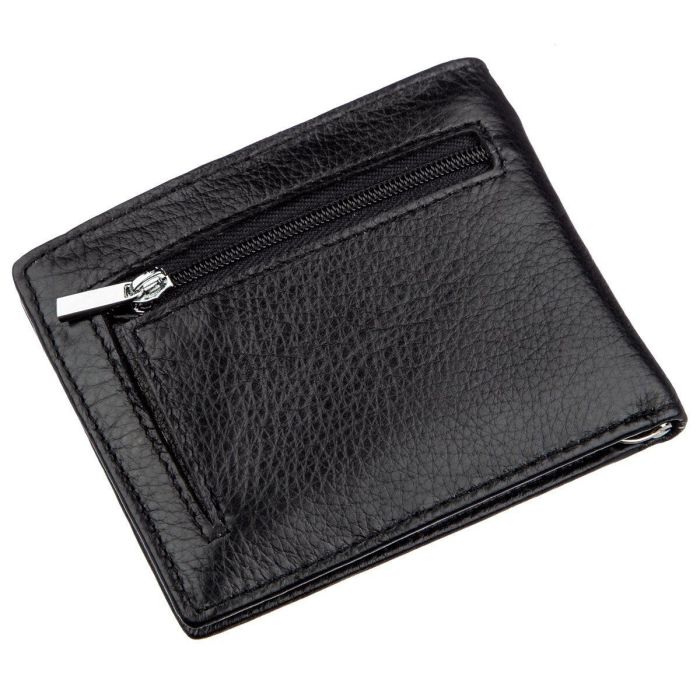 Компактный мужской кошелек с зажимом ST Leather 18837 Черный